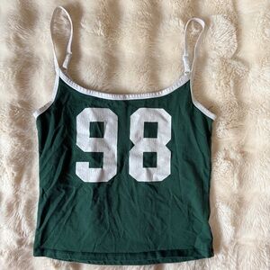green crop top